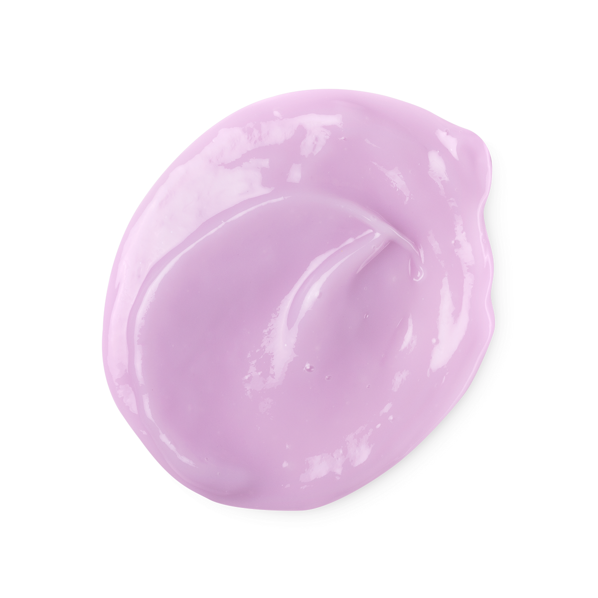 A swatch of smooth, glossy, lilac coloured Infra Wig soft hair styling gel.